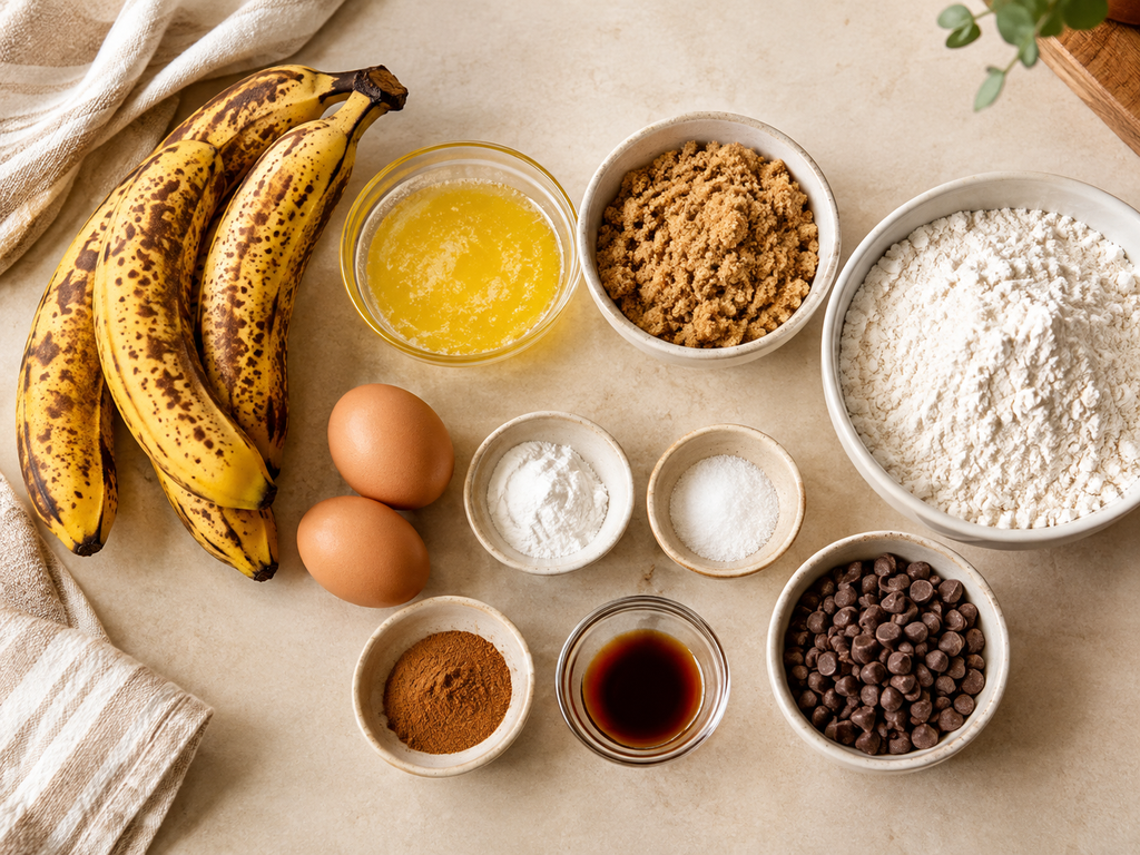 Ingredients for the best moist banana bread recipe